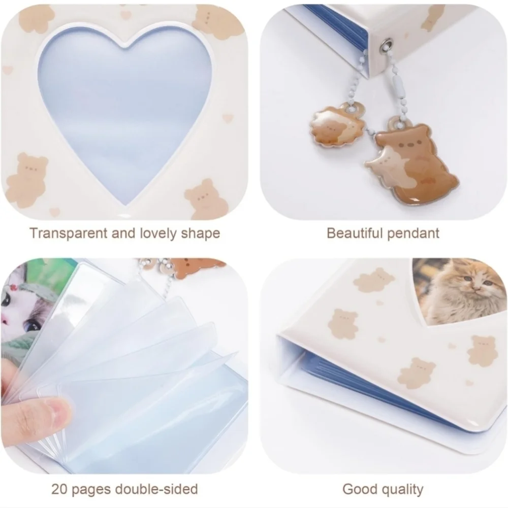 Kids Heart Window Photo Album Set - Cream and Tan two piece set